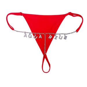 Open image in slideshow, Personalized Crystal Letter G-String
