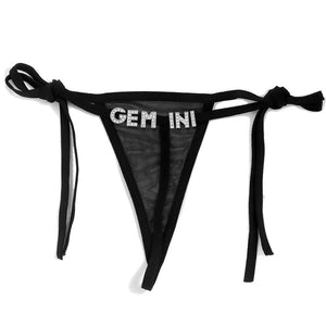Personalized Crystal Letter Laced Drawstring G-String