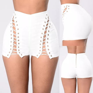 Open image in slideshow, &quot;Laced in Luxury&quot; Shorts (White)
