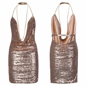 Open image in slideshow, &quot;Shimmer Me&quot; Deep V Mini Dress
