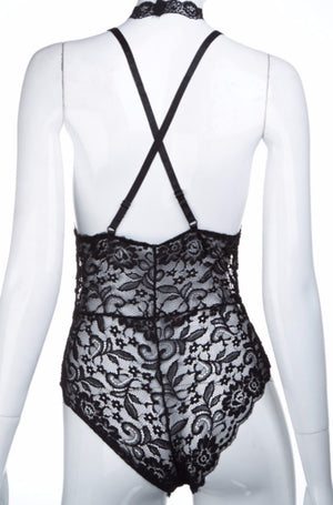 "Lady In Lace" Playsuit (Black)