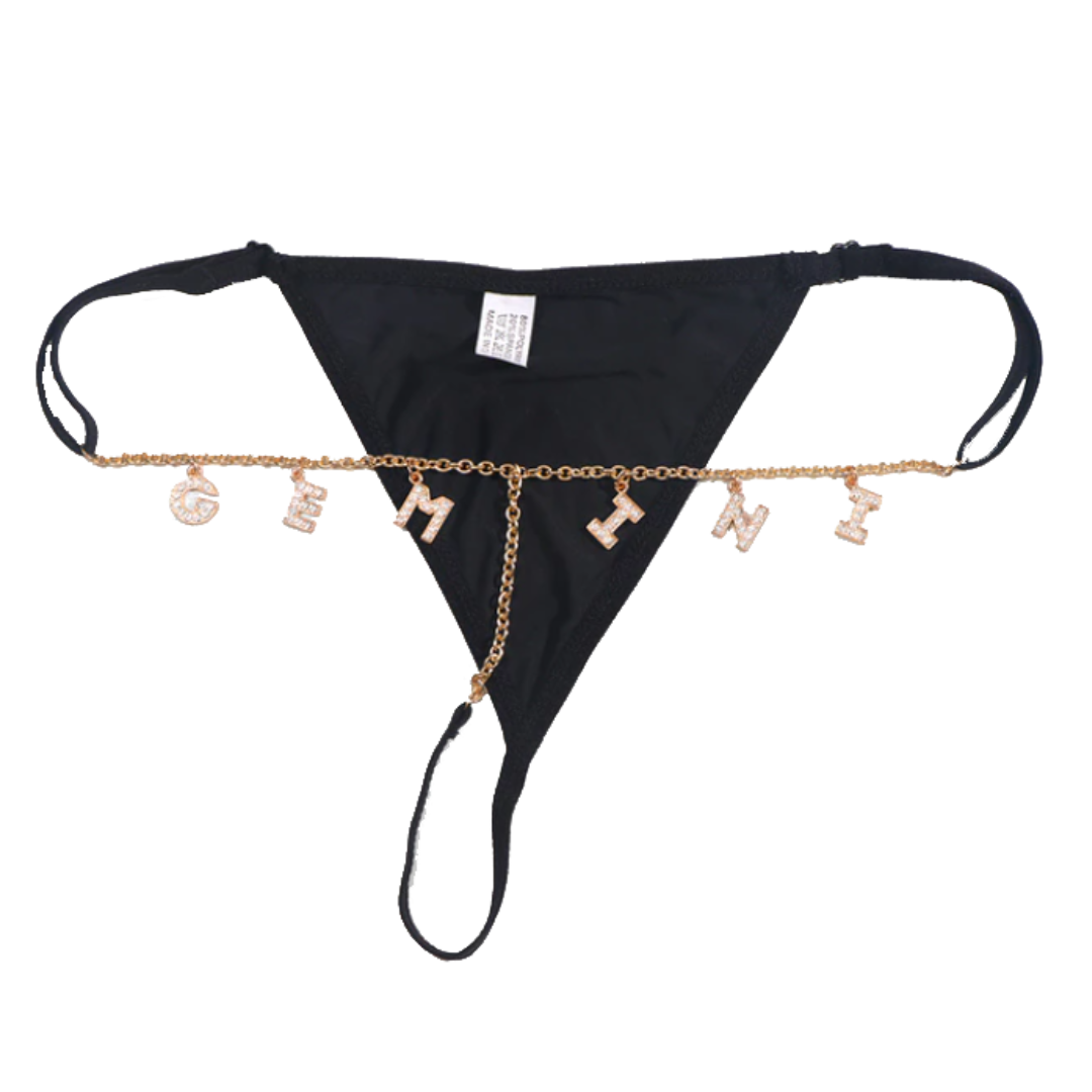 Personal String Personalized Crystal Letter G-String – Goddess Of Luxury