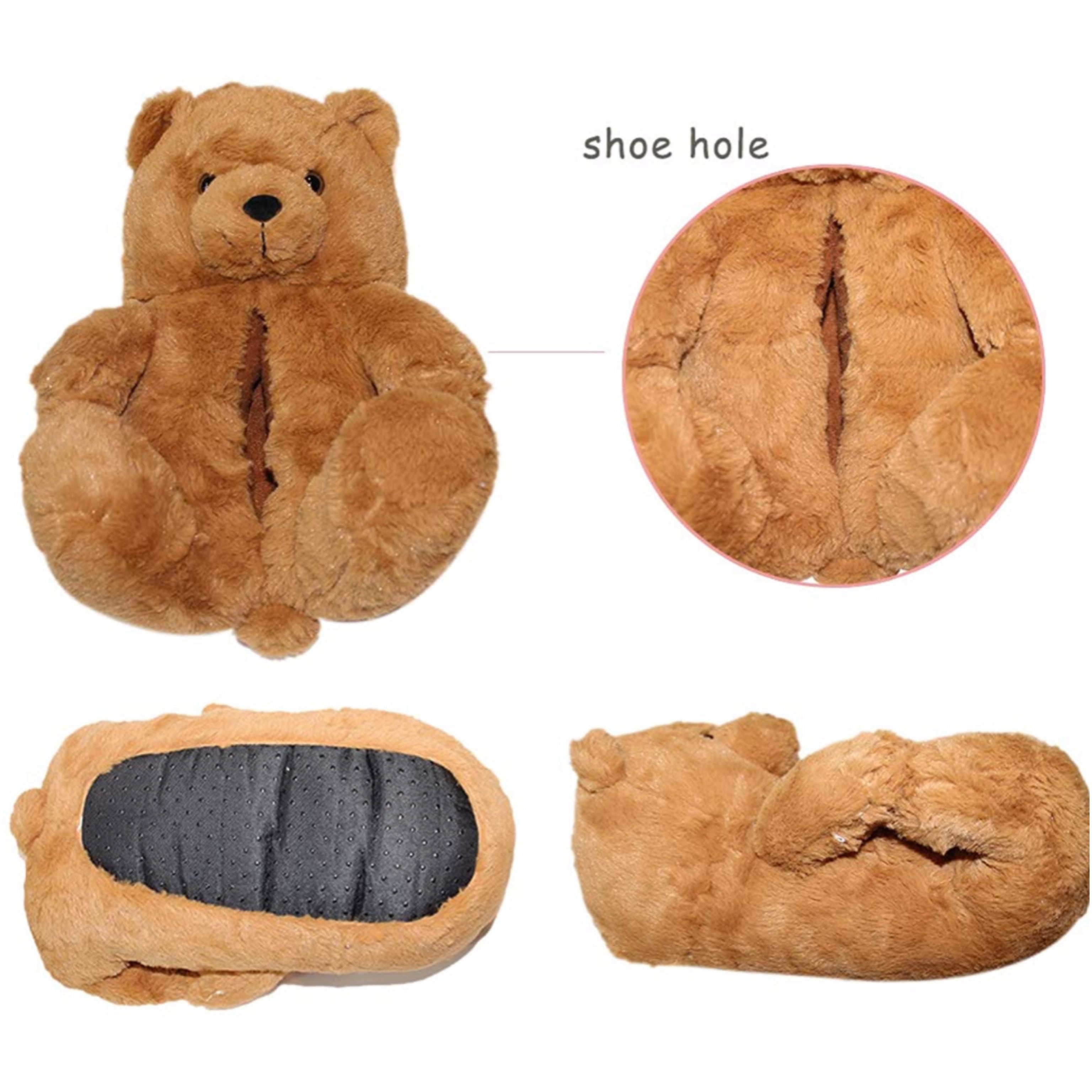 Plush Teddy Bear Slippers