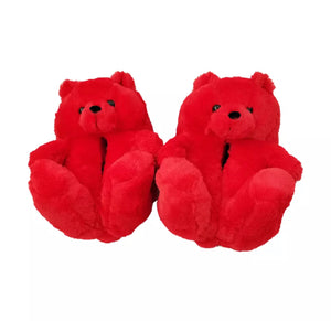 Open image in slideshow, Plush Teddy Bear Slippers
